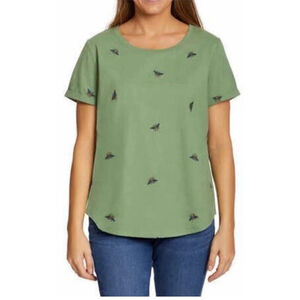 Vintage America Ladies Short Sleeve Embroidered Tee Relaxed Fit J11